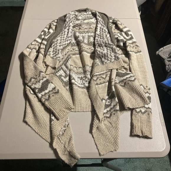 Abercrombie & Fitch Wool Blend Open Front Waterfall Cardigan Sweater Womens XS/S - Picture 5 of 13